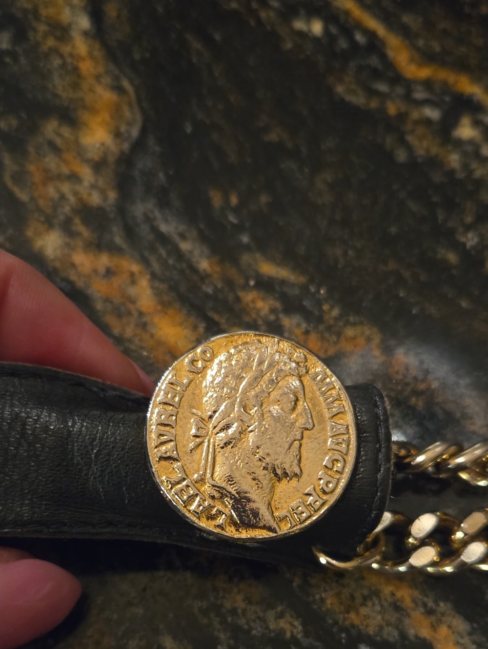 YsL Vintange Coin Belt with Black Leather - Picture 7 of 7